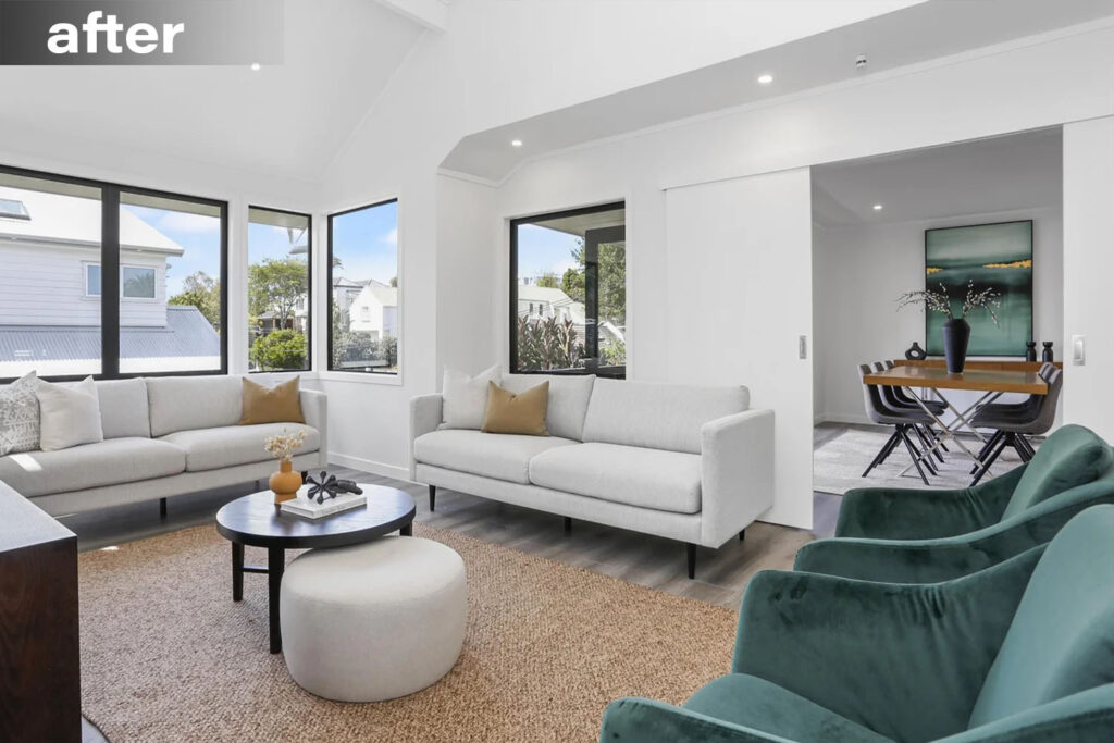 Auckland living room renovation completed by Solvd.